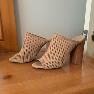 Beige/Tan Block Heels